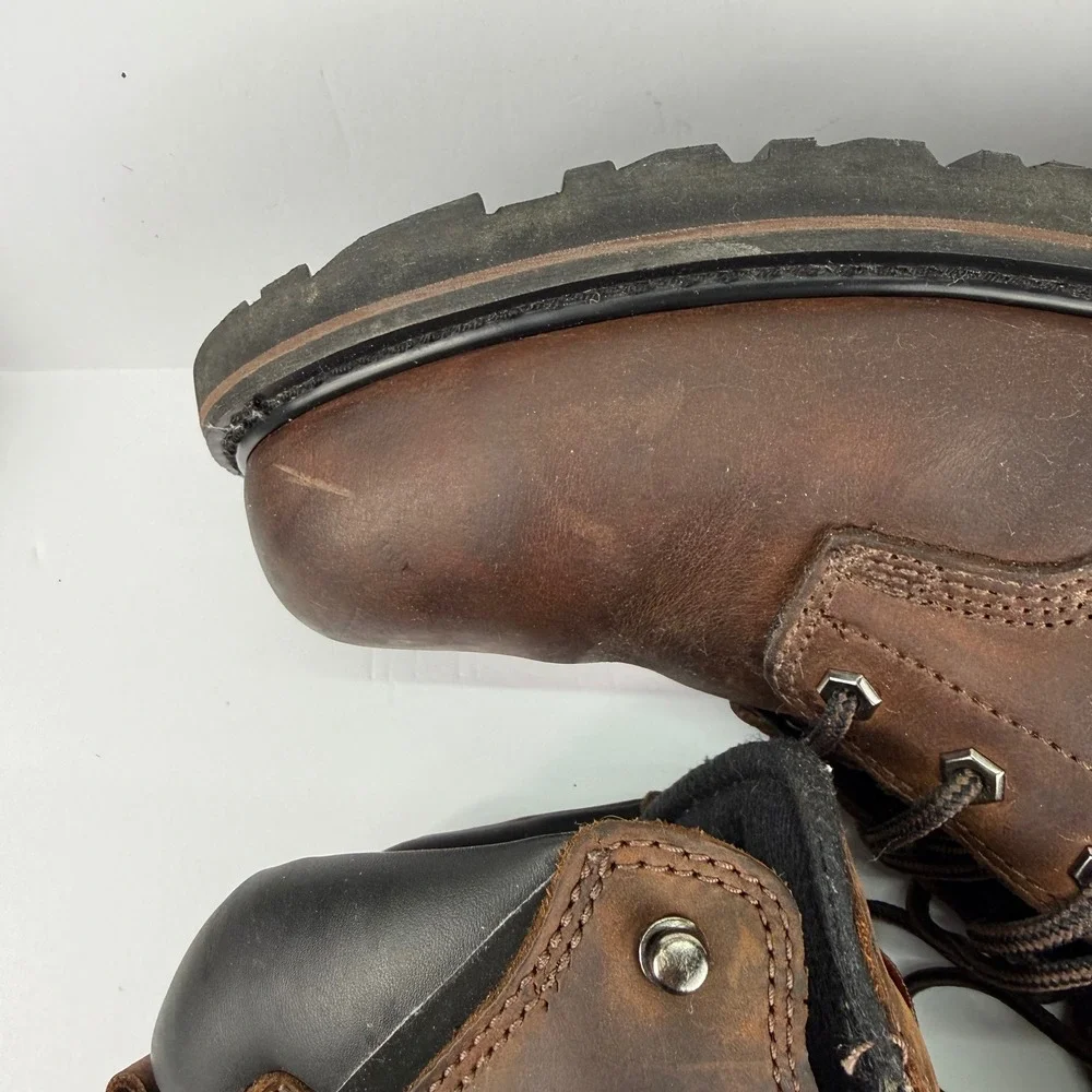 Timberland‎ PRO Work Boots Mens 11.5M Brown Steel Toe Leather Resistor A6801
